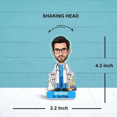 Personalized Orthopedic Doctor Bobblehead Caricature Ideal Gift for Doctors, Graduation, or Clinic Desk Decor Gift for Orthopedic Surgeon Battery Powered Moving Head Feature